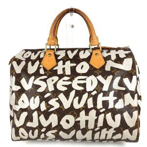 LOUIS VUITTON M92195 MonogramGraffiti Speedy30 Hand Bag Brown/White